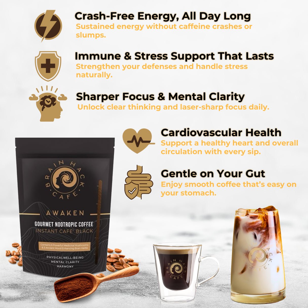 Mushroom Coffee Black - Brain Hack Cafe
